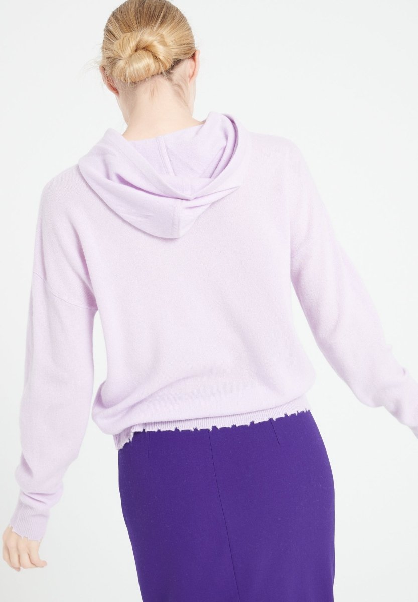Women's lilac cashmere hoodie - MIA 16