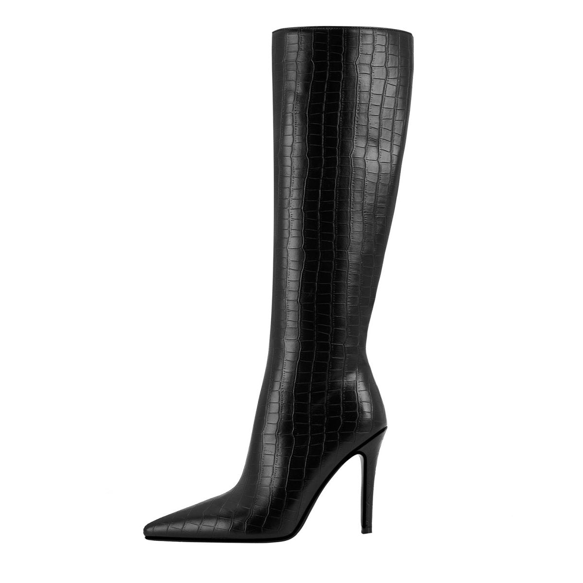 Bottes Ava hautes noires en cuir – photo produit 1