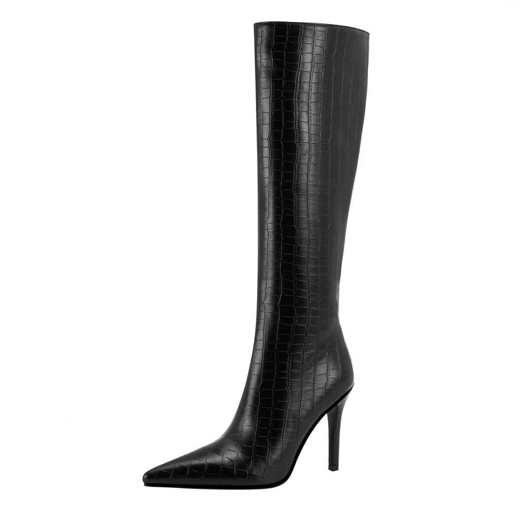 Bottes Ava hautes noires en cuir – photo produit 3