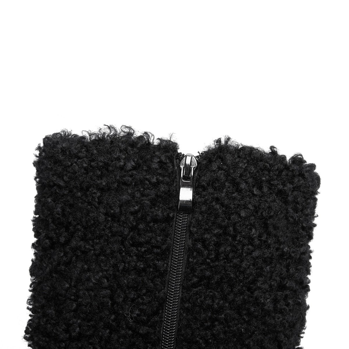 Wooly Pointed Toe Knee High Boots